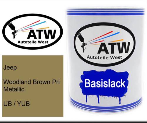 Jeep, Woodland Brown Pri Metallic, UB / YUB: 1L Lackdose, von ATW Autoteile West.